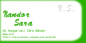 nandor sara business card