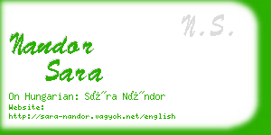 nandor sara business card